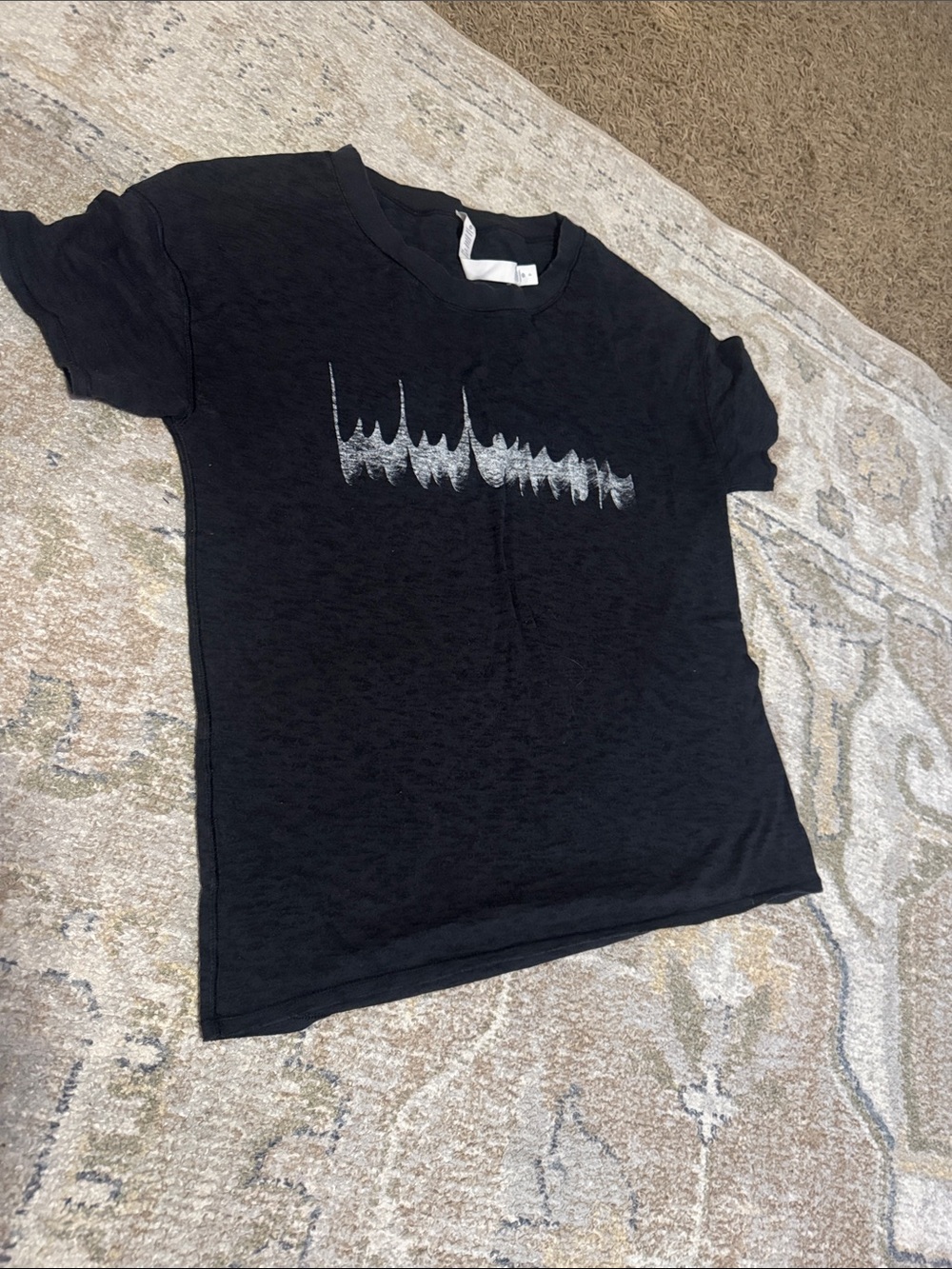 lululemon athletica Black Tee with Silver Graphic